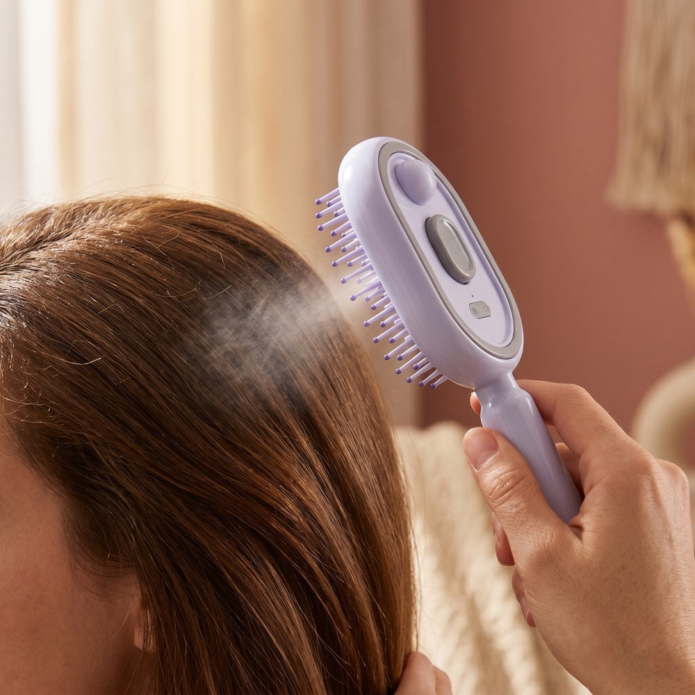 Mist and massage through your scalp and lengths