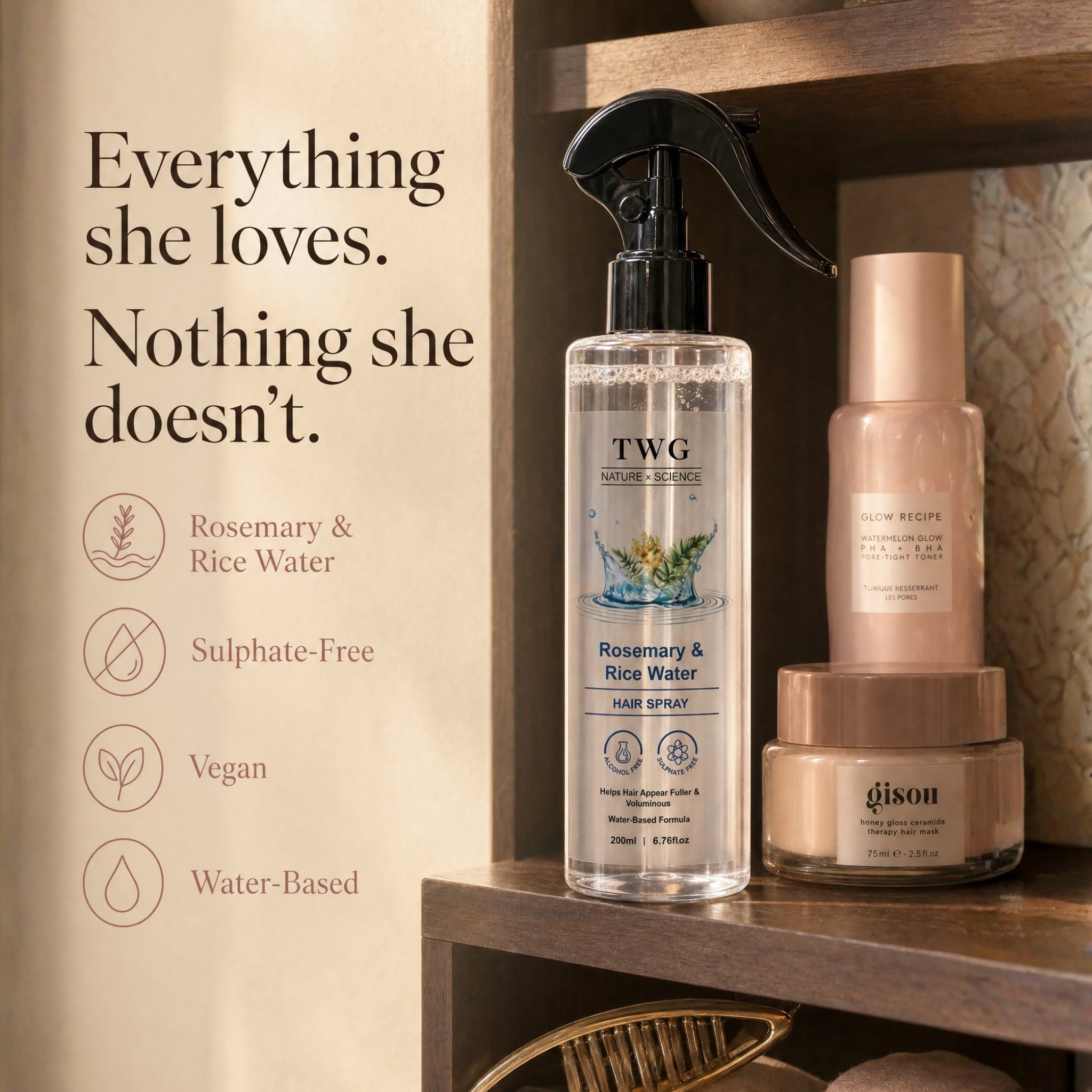 The Halo™ — Rosemary & Rice Water Hair Mist