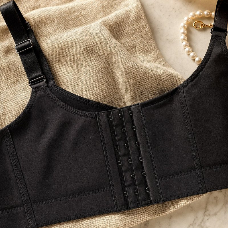 The multi-row hook-and-eye back closure